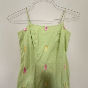 Vintage Lilly Pulitzer Embroidered Dress with Seahorse